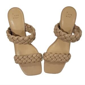 Women's Basil Mule Heels - A New Day Brown Size 10/Sandals